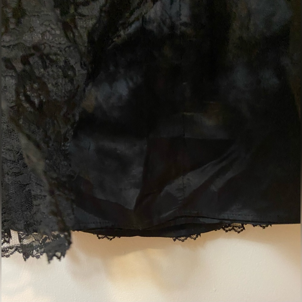 Jessica McClintock black Sheer gothic Lace strapless dress Size 7 - Picture 6 of 10